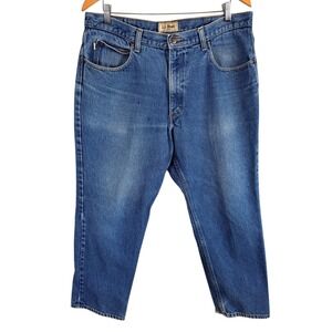 Vintage LL Bean Classic Fit Jeans Mens Actual 36x27 Blue Medium Wash Denim read